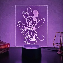 Lerad-Lazer Art Minnie Mouse Gece Lambası. 16 Renk+ Dokunmatik ve Uzaktan Kumandalı Işık. Hediye Olarak Mükemmeldir.