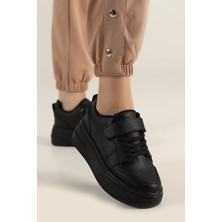 Albishoes Kadın Bantlı Kalın Taban 5 cm Hafif Rahat Taban Kadın Yüksek Taban Bantlı Spor Ayakkabı