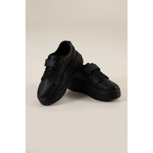 Albishoes Kadın Bantlı Kalın Taban 5 cm Hafif Rahat Taban Kadın Yüksek Taban Bantlı Spor Ayakkabı