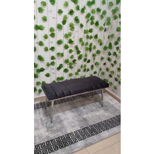 Özcan Mobilya Aksesuar Krom Metal Ayaklı Metal Kasalı Bench Mutfak Salon Antre Yatak Odası Balkon Puf Bank