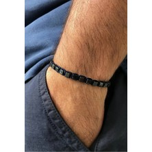 AEK Store Kare Figürlü Hematit Taşlı Yeşil Erkek Bileklik