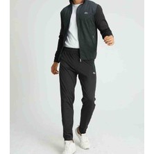 Lacoste Grafikcs Siyah Dar Kalıp Desenli Eşofman Takımı