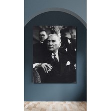 Atatürk Siyah Beyaz Kanvas Tablo