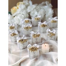 Tasarım Özel Düğün/nişan/söz/doğum Günü -10 Adet -Lüks Mini Çiçek Buketll Kokulu Bubble Mum 10 Adet