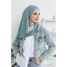 Aisha's Design Büzgülü Penye Boneli Şal,BT-1,Koyu Mint