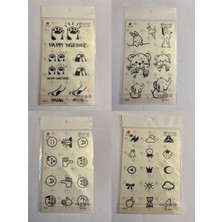 Airbrush Tattoo Miniler 3 Hafta Kalıcı 4 Adet Birden Yapıştırma Geçici Dövme Yarı Kalıcı Dövmeler