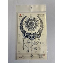 Airbrush Tattoo Mandala Tüy 3 Hafta Kalıcı 4 Adet Birden Yapıştırma Geçici Dövme Yarı Kalıcı Dövmeler