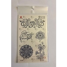 Airbrush Tattoo Mandala Tüy 3 Hafta Kalıcı 4 Adet Birden Yapıştırma Geçici Dövme Yarı Kalıcı Dövmeler