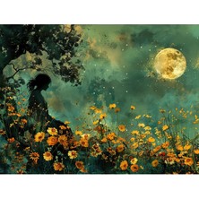 Moon And Girl Kanvas Tablo