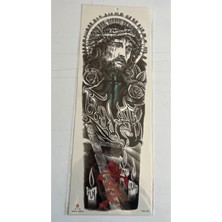 Airbrush Tattoo 1 Hafta Kalıcı 4 Adet Birden Tam Kol Bacak Kaplama 46 cm Geçici Dövme Seti