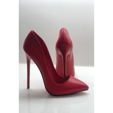 Hayy Shoes Kırmızı Mat Stiletto Topuklu Ayakkabı