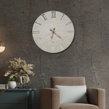 El Yapımı Italyan Boya Duvar Saati, Özel Dokulu Duvar Saati, Gold Rakamlı, 60CM, Ev ve Ofis Hediyesi