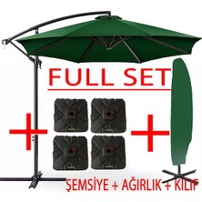 Gunbo Home Full Set 3 mt 8 Kaburga Full Demir 21 kg Bahçe Şemsiyesi Havuz Şemsiyesi, Teras Şemsiyesi, Büyük Şemsiye, Yandan Kollu Şemsiye, Parasol