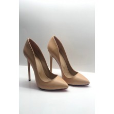 Hayy Shoes Nude Mat Stiletto Topuklu Ayakkabı