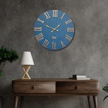 El Yapımı Italyan Boya Duvar Saati, Özel Dokulu Duvar Saati, Gold Rakamlı, 60CM, Ev ve Ofis Hediyesi