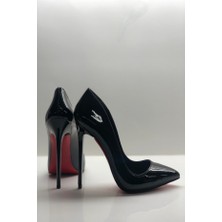 Hayy Shoes Siyah Rugan Stiletto Topuklu Ayakkabı