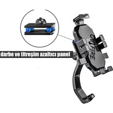 Otomatik Tuşlu  Motorsiklet Bisiklet Telefon Tutacağı Paket Içeriğine Dahil Ayna ve Gidon Bağlantılı
