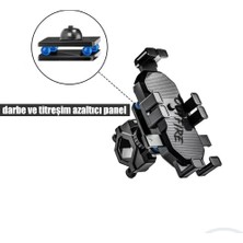 Otomatik Tuşlu  Motorsiklet Bisiklet Telefon Tutacağı Paket Içeriğine Dahil Ayna ve Gidon Bağlantılı