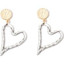 F21 Kalp Detaylı Küpe