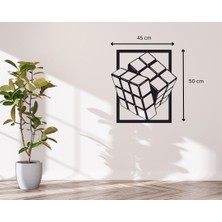The Hediye Metal Tablo -Rubiks Küp -Siyah