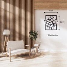 The Hediye Metal Tablo -Rubiks Küp -Siyah