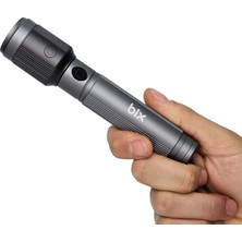 Bix Flashlight BX2141FL 15W Led, Max. 650 Lümen Parlaklık ve 300 Metreye Kadar Menzilli, Şarj Edilebilir Çok Modlu Kompakt El Feneri