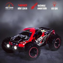 Apexma 1:16 40 Km Hız Yapabilen 2.4g Şarjlı Uzaktan Kumandalı 4x4 Metal Iç Aksamlı Araba Kırmızı