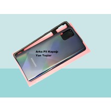 Tkgz Samsung Galaxy A71 A715 Uyumlu Full Kasa Arka Kapak Batarya Kapağı - Siyah
