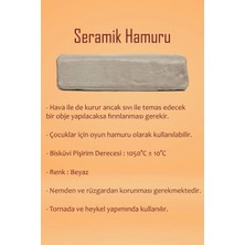 Beyaz Seramik Hamuru 3 kg Seramik Başlangıç Seti 8 Parça Mini Ahşap Merdane