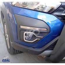 Ebal Oto Dacia Sandero Stepway Krom Sis Farı Çerçeve 2 Parça 2020 ve Üzeri Paslanmaz Çelik