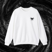 Sueso Store Sueso Store Heart Kalp Unisex Nakışlı Y2K Beyaz Sweatshirt