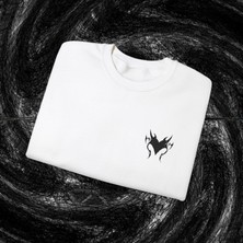 Sueso Store Sueso Store Heart Kalp Unisex Nakışlı Y2K Beyaz Sweatshirt