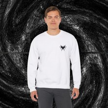 Sueso Store Sueso Store Heart Kalp Unisex Nakışlı Y2K Beyaz Sweatshirt