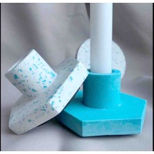 Opulent Accessories Şamdan Mumluk 2'li Beton. Palosanto Tütsülük, Meditasyon, Tütsü Tabağı, Ağaç ve Çubuk Tütsü Için