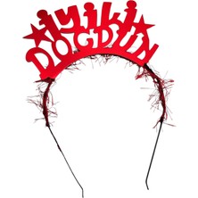 Kidspartim Iyi Ki Doğdun Kırmızı Yazılı Metal Taç