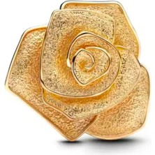 Lines Bijuteri Açan Gül Gold Renk Büyük Boy Charm