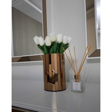 Beq Home Aynalı Vazo 20  cm  Beyaz (Gümüş) Orijinal Aynalı Yuvarlak Vazo