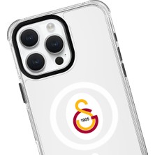 Piolent Apple iPhone 13 Pro Max Galatasaray Magsafe Parçalı Logo Şeffaf Telefon Kılıfı