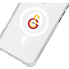 Piolent Apple iPhone 13 Pro Max Galatasaray Magsafe Parçalı Logo Şeffaf Telefon Kılıfı