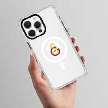 Piolent Apple iPhone 13 Pro Max Galatasaray Magsafe Parçalı Logo Şeffaf Telefon Kılıfı