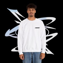 Sueso Store Sueso Store Ateez Unisex Nakışlı Y2K Beyaz Sweatshirt