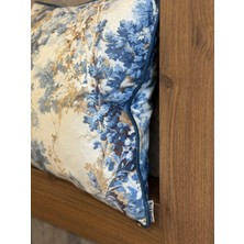 Fem Home Soft Dallı Mavi  Kırlent Kılıfı
