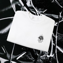 Sueso Store Sueso Store Eyes Gözler Unisex Nakışlı Y2K Beyaz Sweatshirt