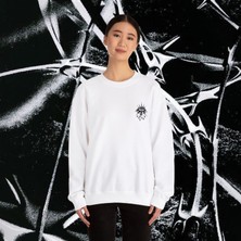 Sueso Store Sueso Store Eyes Gözler Unisex Nakışlı Y2K Beyaz Sweatshirt