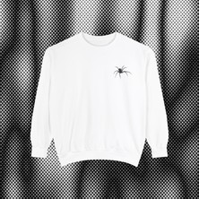 Sueso Store Sueso Store Spider Örümcek Nakışlı Y2K Beyaz Sweatshirt