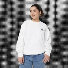 Sueso Store Sueso Store Spider Örümcek Nakışlı Y2K Beyaz Sweatshirt