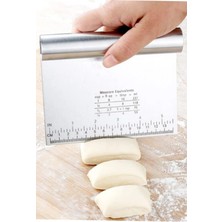 Ülgenev Paslanmaz Çelik  Hamur Kesici, Kazıyıcı ve Porsiyonlayıcı , Ölçülü 14.5 cm Saplı Masterchef Spatula