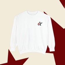 Sueso Store Sueso Store Star Yıldız Tasarım Unisex Nakışlı Y2K Beyaz Sweatshirt