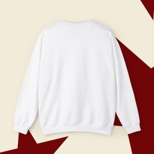 Sueso Store Sueso Store Kovboy Şapkası Nakışlı Beyaz Y2K Vintage Unisex Sweatshirt
