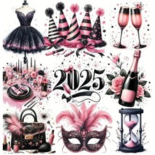 Major Selection 2025 Temalı Vintage Y2K Pink Black Lover 20'li Sticker Set